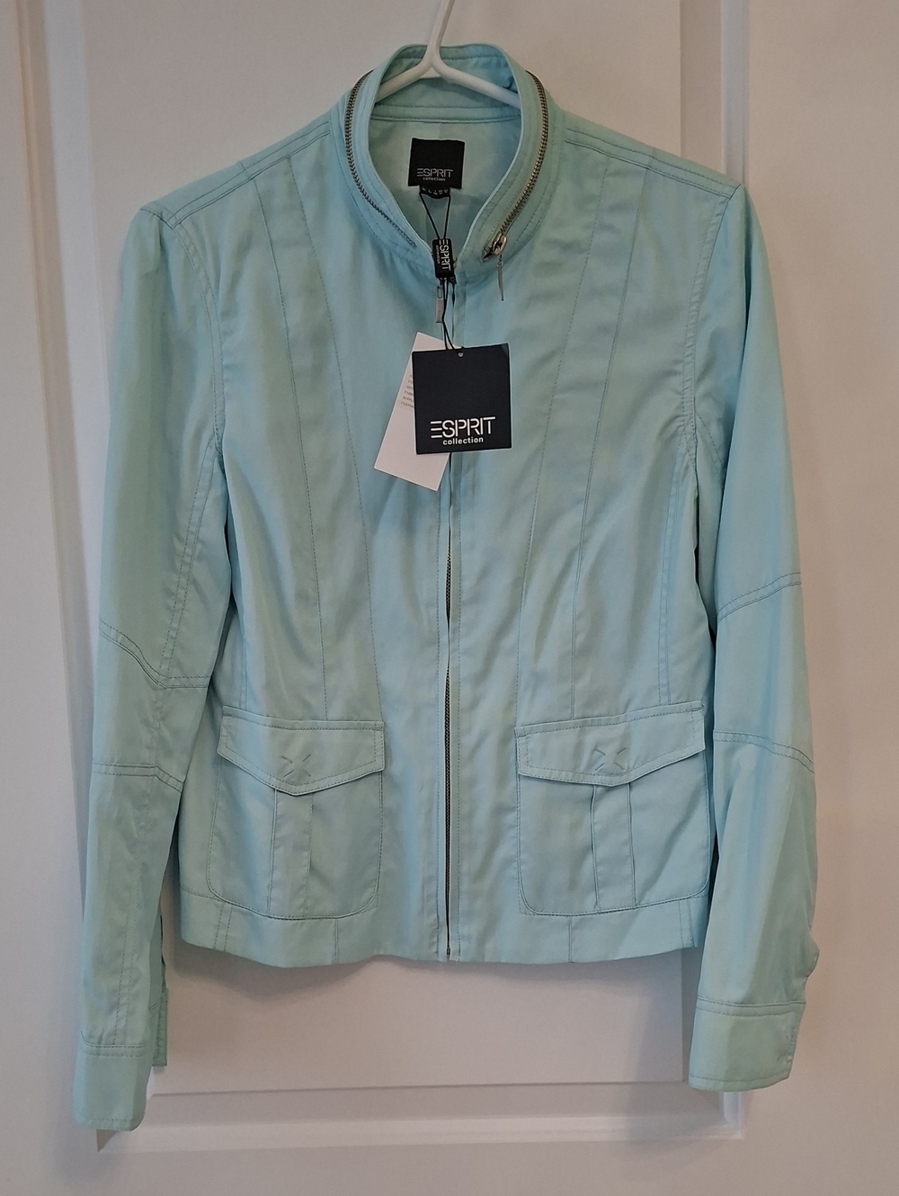NWT Esprit Lightweight Mint Green Stylish Zip-Front Women's Jacket size 6